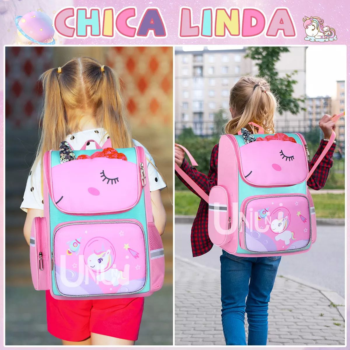 Mochila Infantil Dinosaurio Caballito Para Niños Niñas Escolar Primaria 