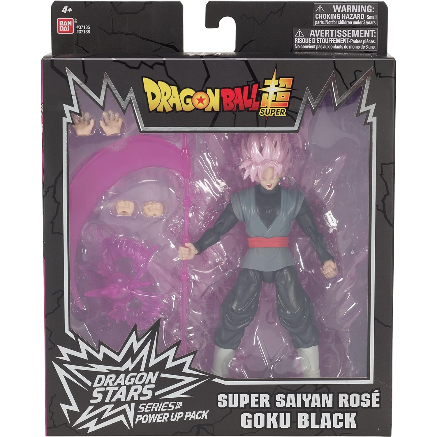 Goku Black Rose Power Up 15 cm Figura  Dragon Ball Super Stars 6.5" Original Bandai 