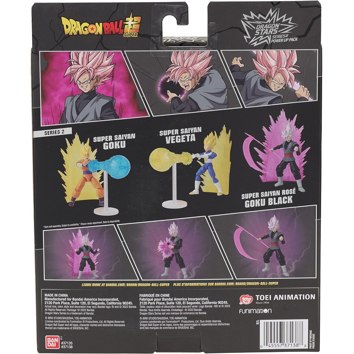 Goku Black Rose Power Up 15 cm Figura  Dragon Ball Super Stars 6.5" Original Bandai 