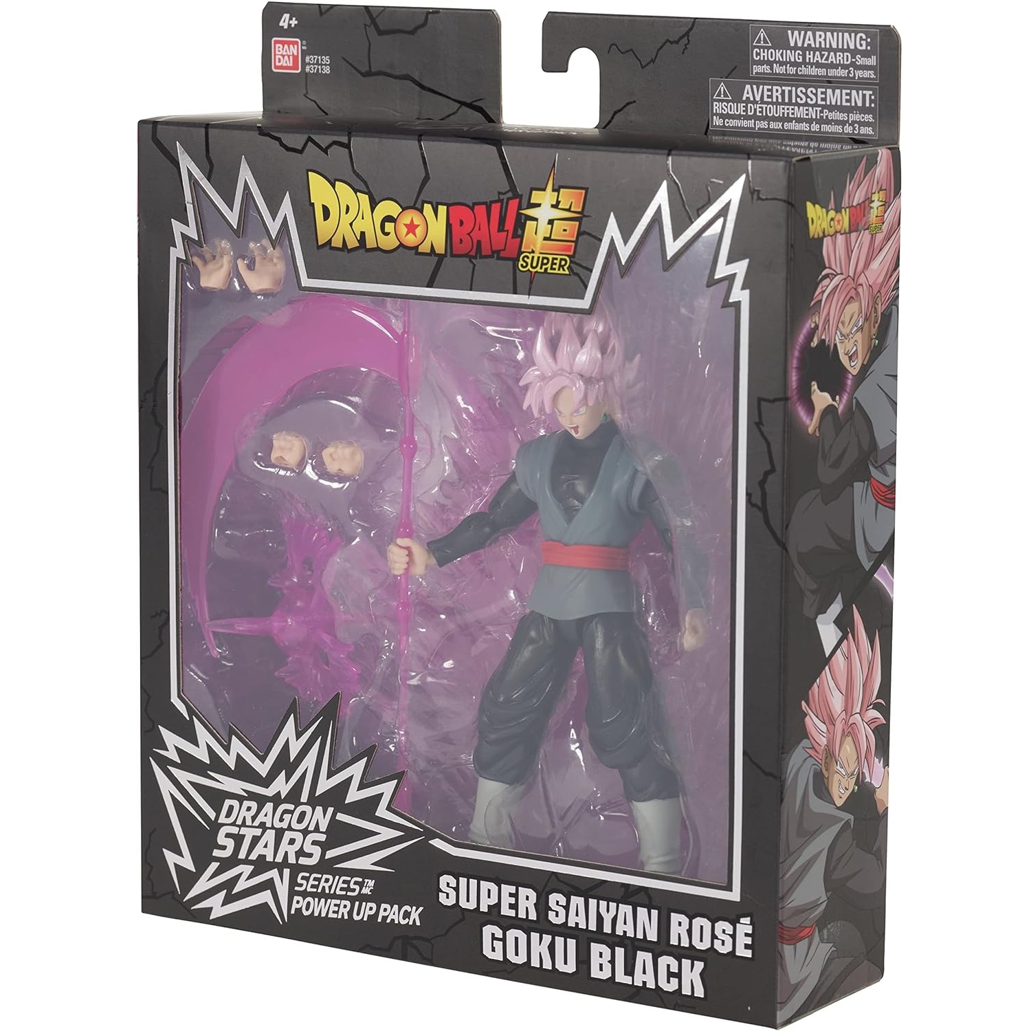 Goku Black Rose Power Up 15 cm Figura  Dragon Ball Super Stars 6.5" Original Bandai 