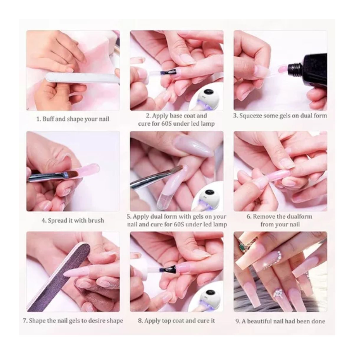 Polygel Kit Suitable Nail Extension Home Diy-6 Colors Kit 