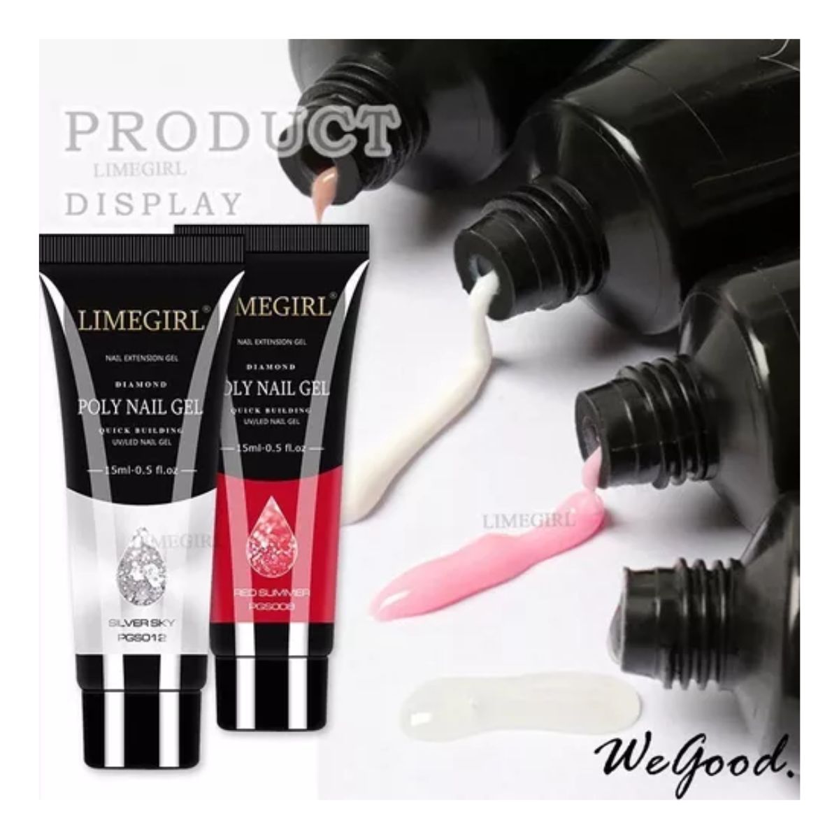 Polygel Kit Suitable Nail Extension Home Diy-6 Colors Kit 