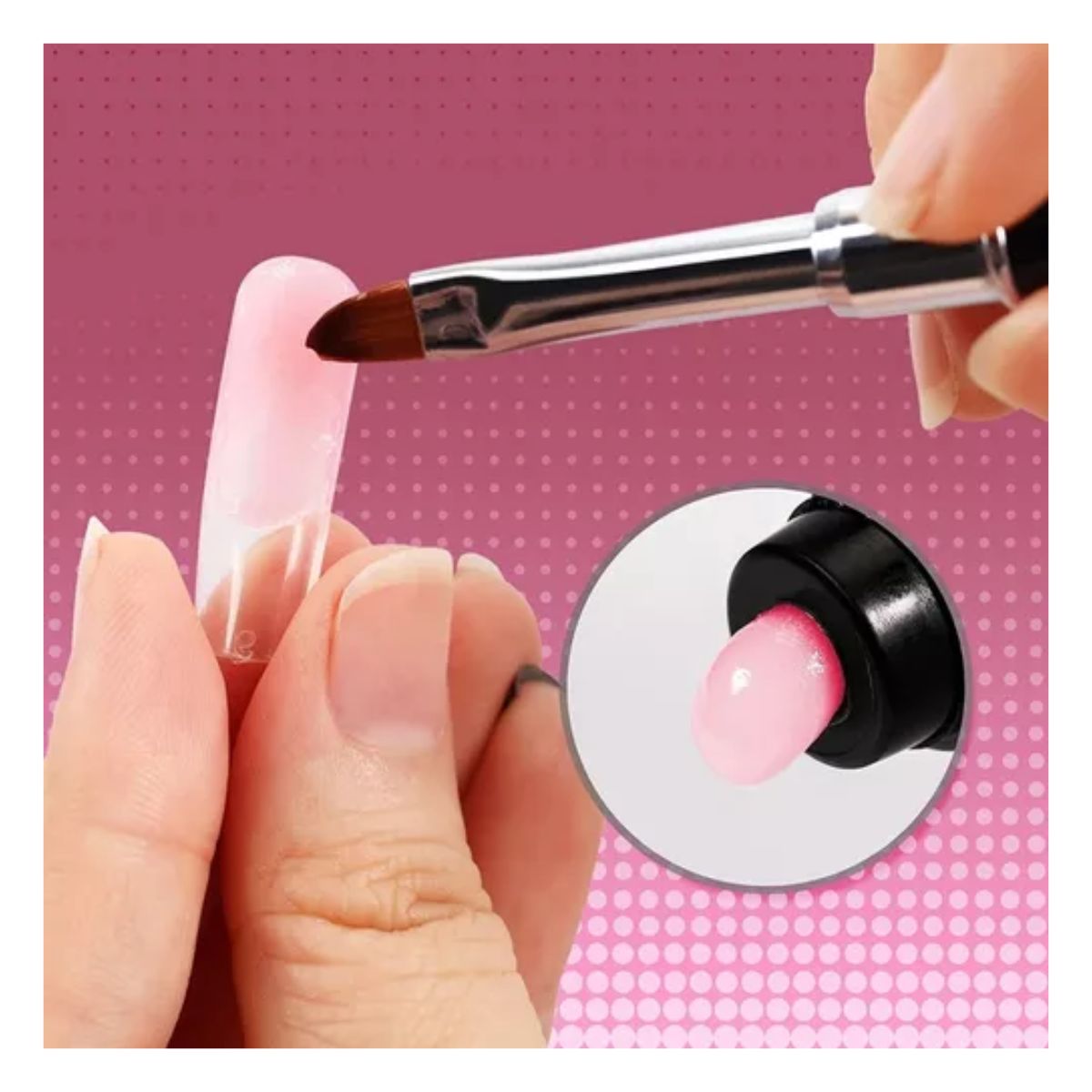 Kit De Poligel Decoración Acrílico Polygel Para Uñas+sticker Negro
