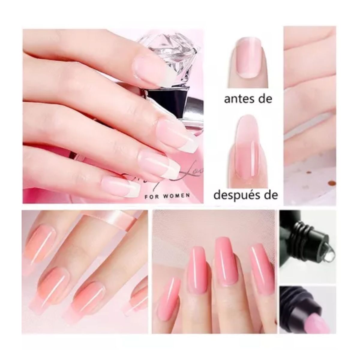 Kit De Poligel Decoración Acrílico Polygel Para Uñas+sticker Negro