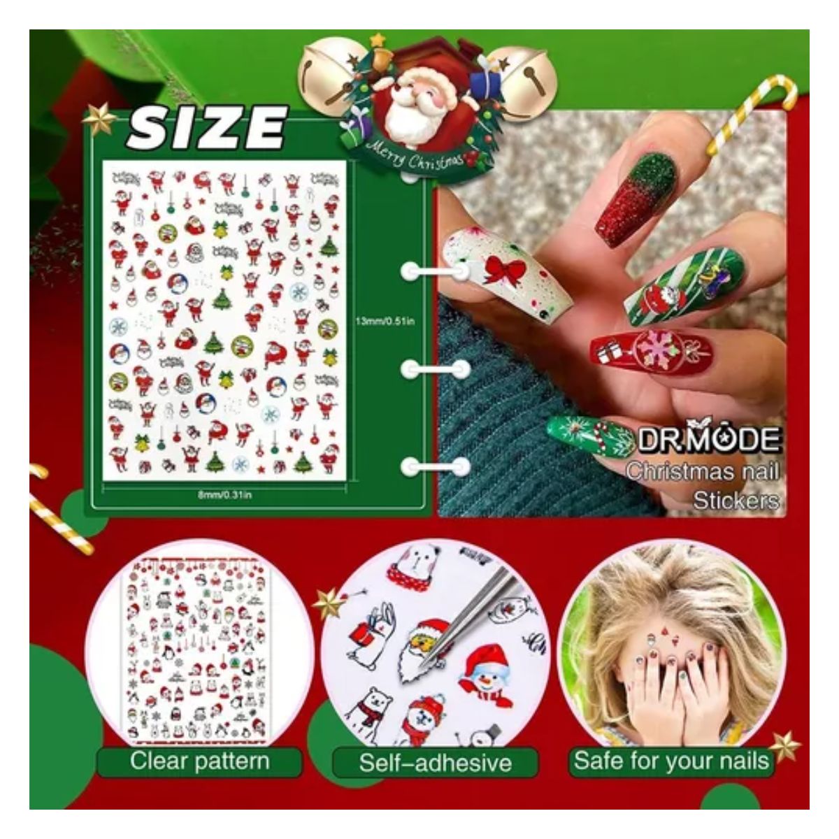 Kit De Poligel Decoración Acrílico Polygel Para Uñas+sticker Negro