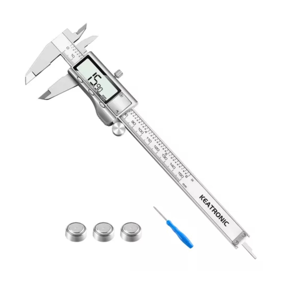 Calibrador Vernier Digital Uso Industrial Todo Metal 0.01mm Plata 