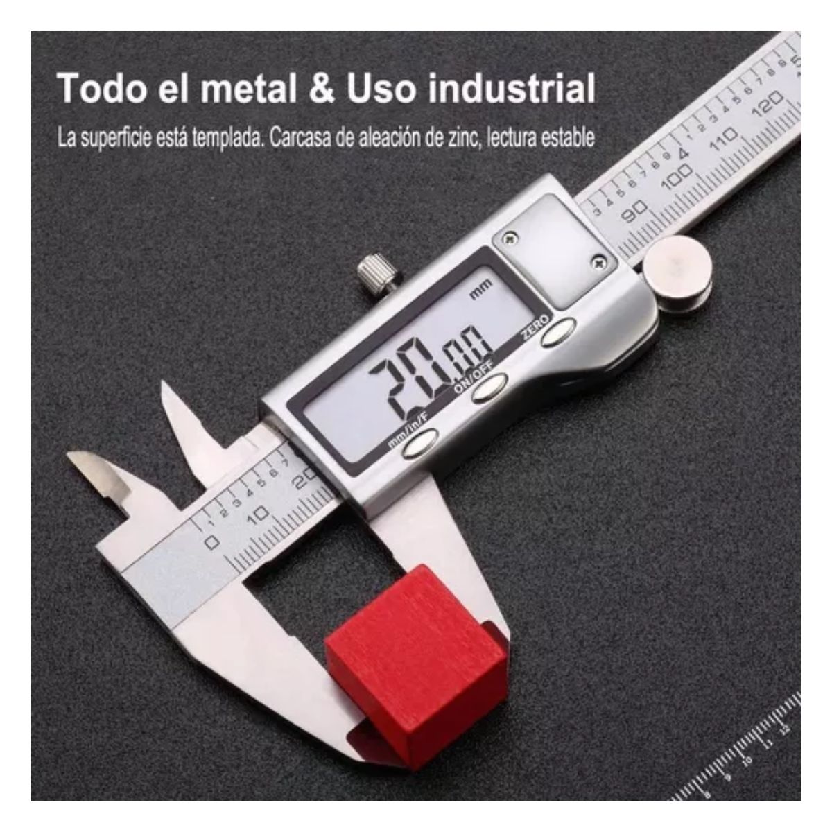 Calibrador Vernier Digital Uso Industrial Todo Metal 0.01mm Plata 