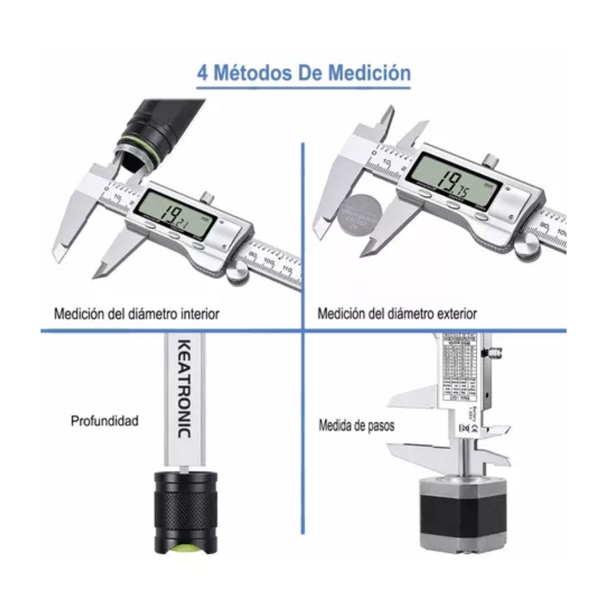 Calibrador Vernier Digital Uso Industrial Todo Metal 0.01mm Plata 