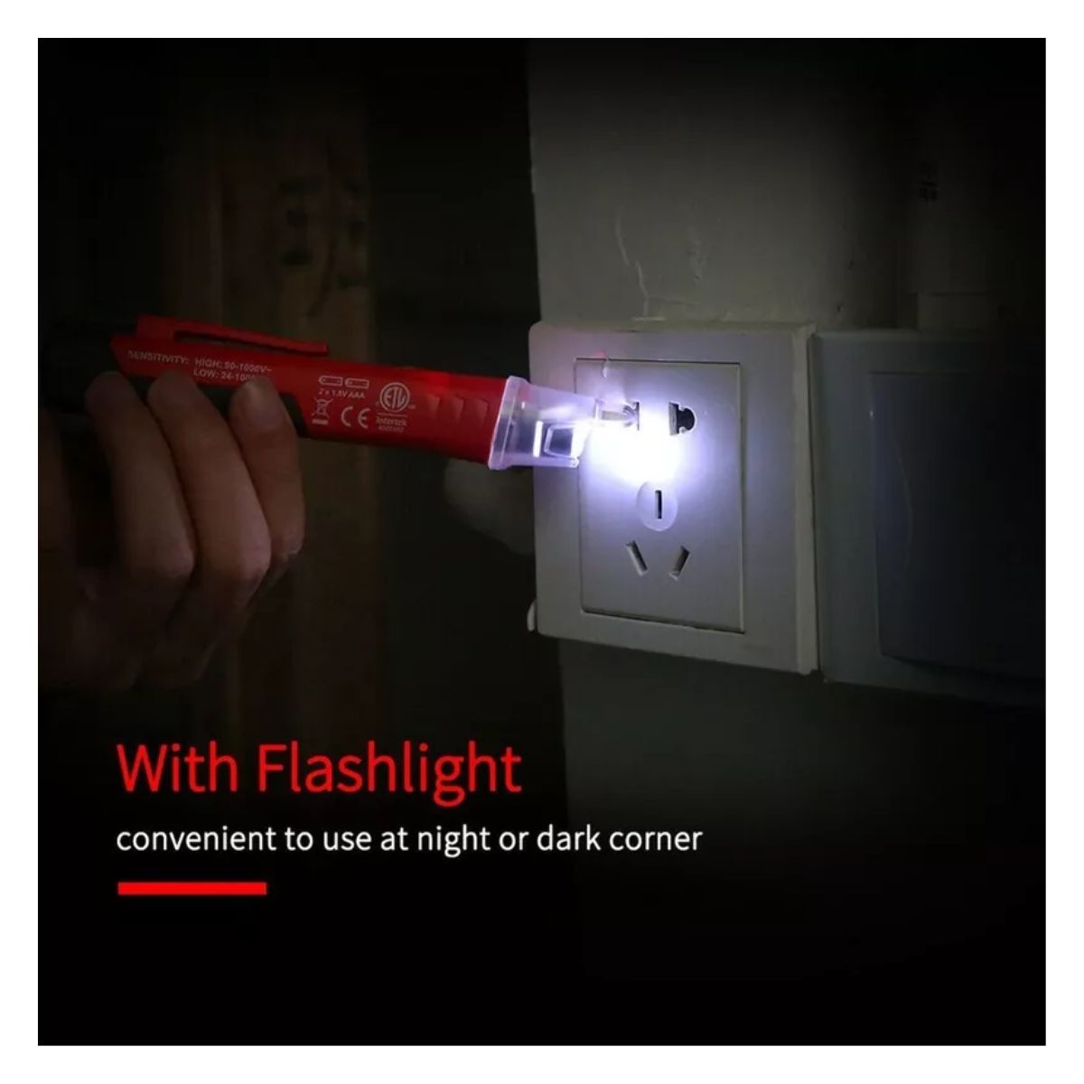 Pluma De Prueba De Voltaje De Luz Led/ 2 Modos/ Tamaño Mini roj