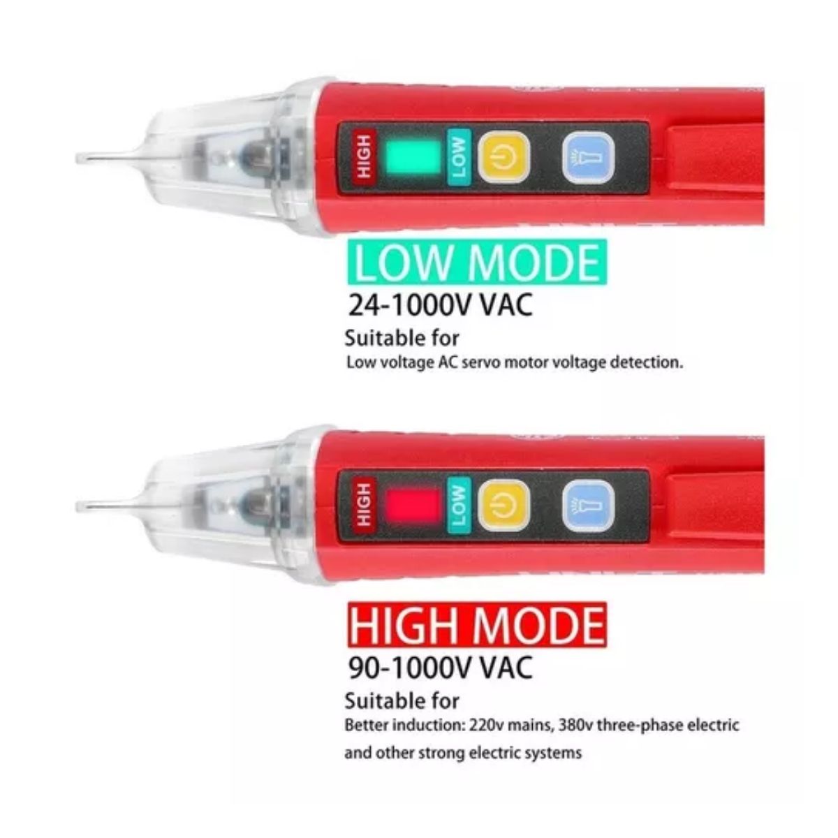 Pluma De Prueba De Voltaje De Luz Led/ 2 Modos/ Tamaño Mini roj