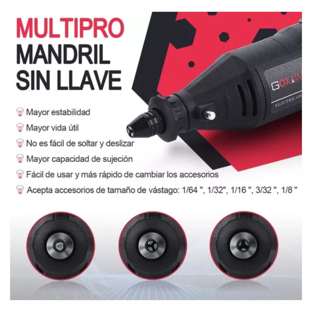 Mototool Electrico Herramientas Con 140 Accesorio Pro Negro