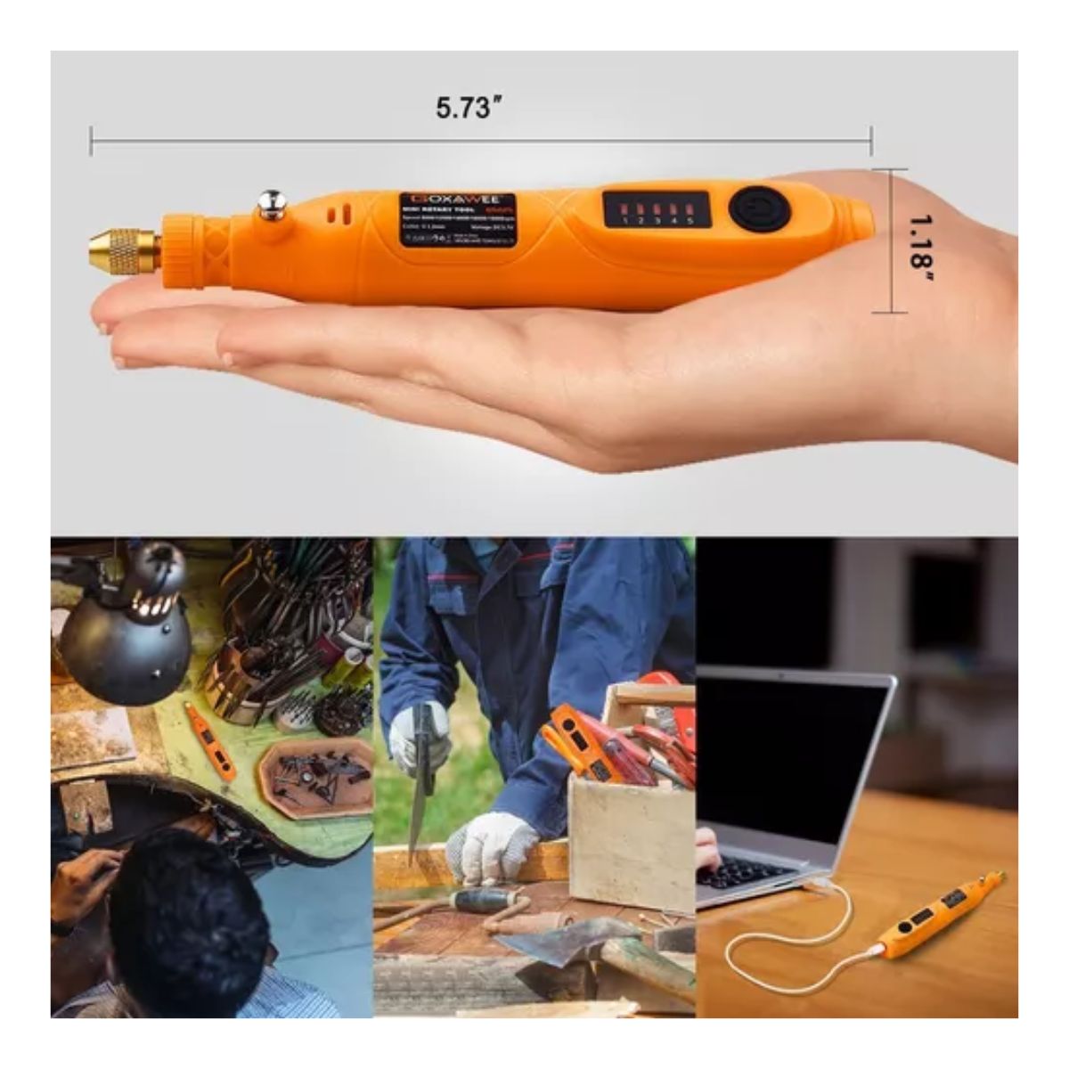 Mini Mototool Taladro Pulido Accesorios Naranja Vino/PLATA 