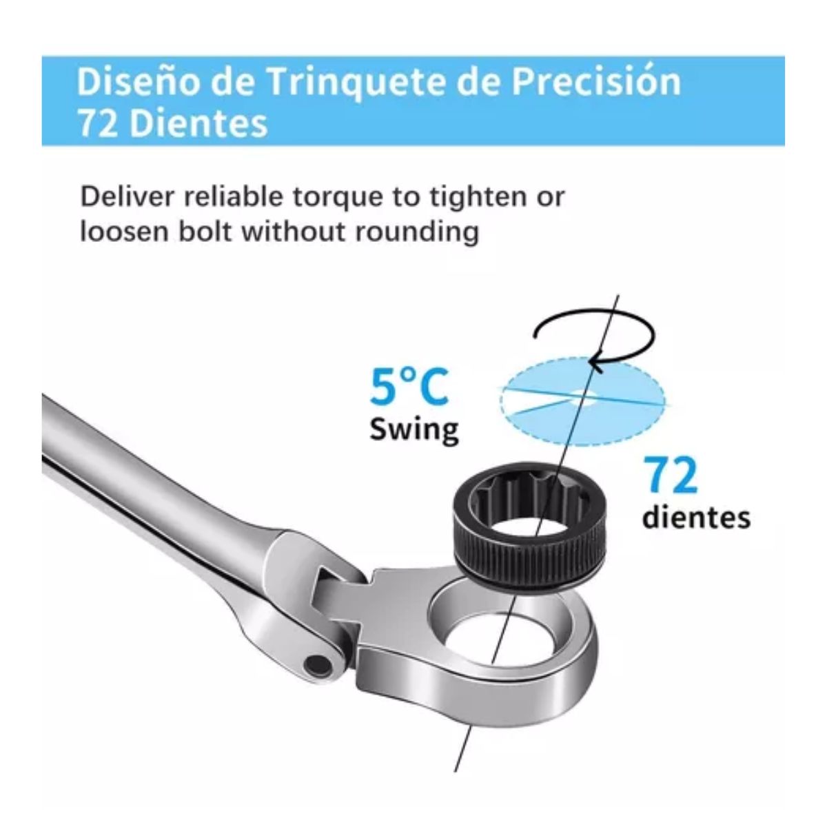 Llave Inglesa Combinada Tipo Matraca Ajustable Goxawee 12 pzs, Plata