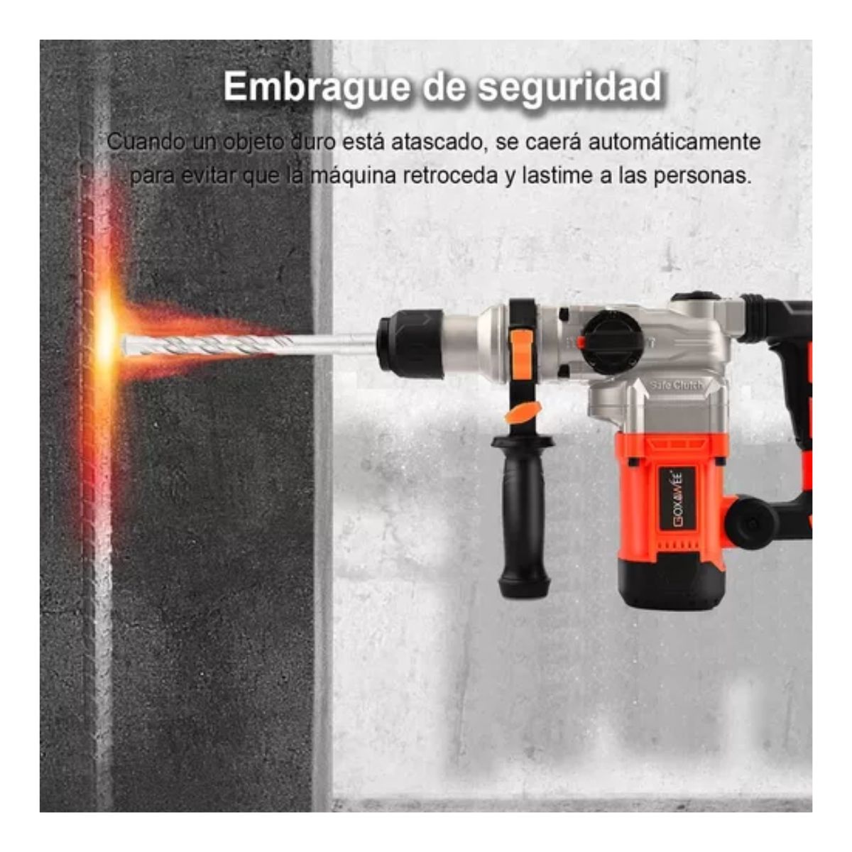 Rotomartillo Cincelador Perforador Sds Industrial 1600w Naranja/Negro