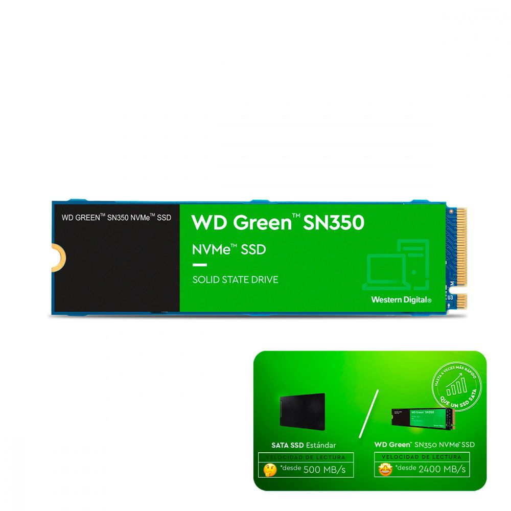 SSD Western Digital WD Green SN350 NVMe, 1TB, PCI Express 3.0, M.2