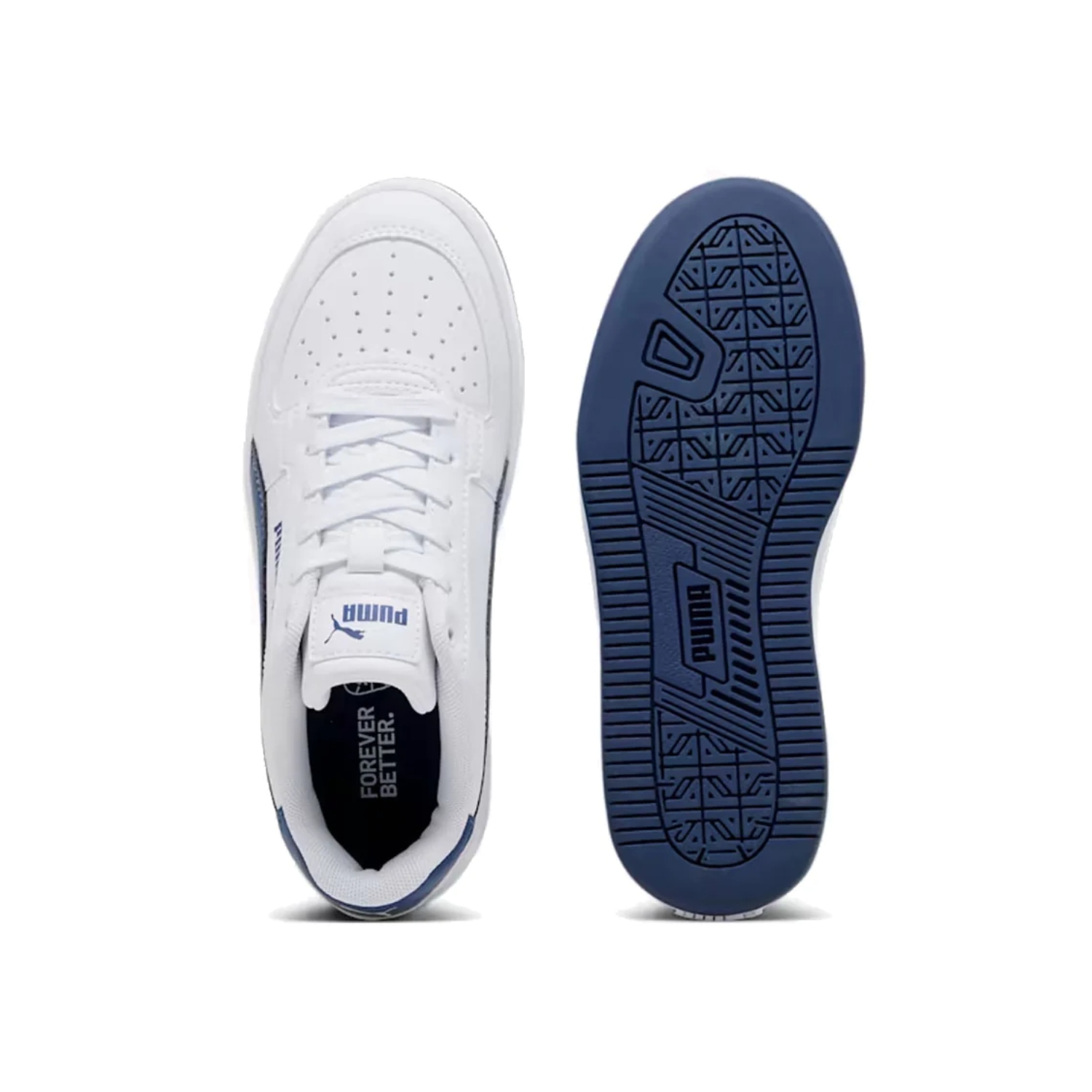Tenis Casual Puma Caven 2.0 Ps blanco con azul 393838 08 niño