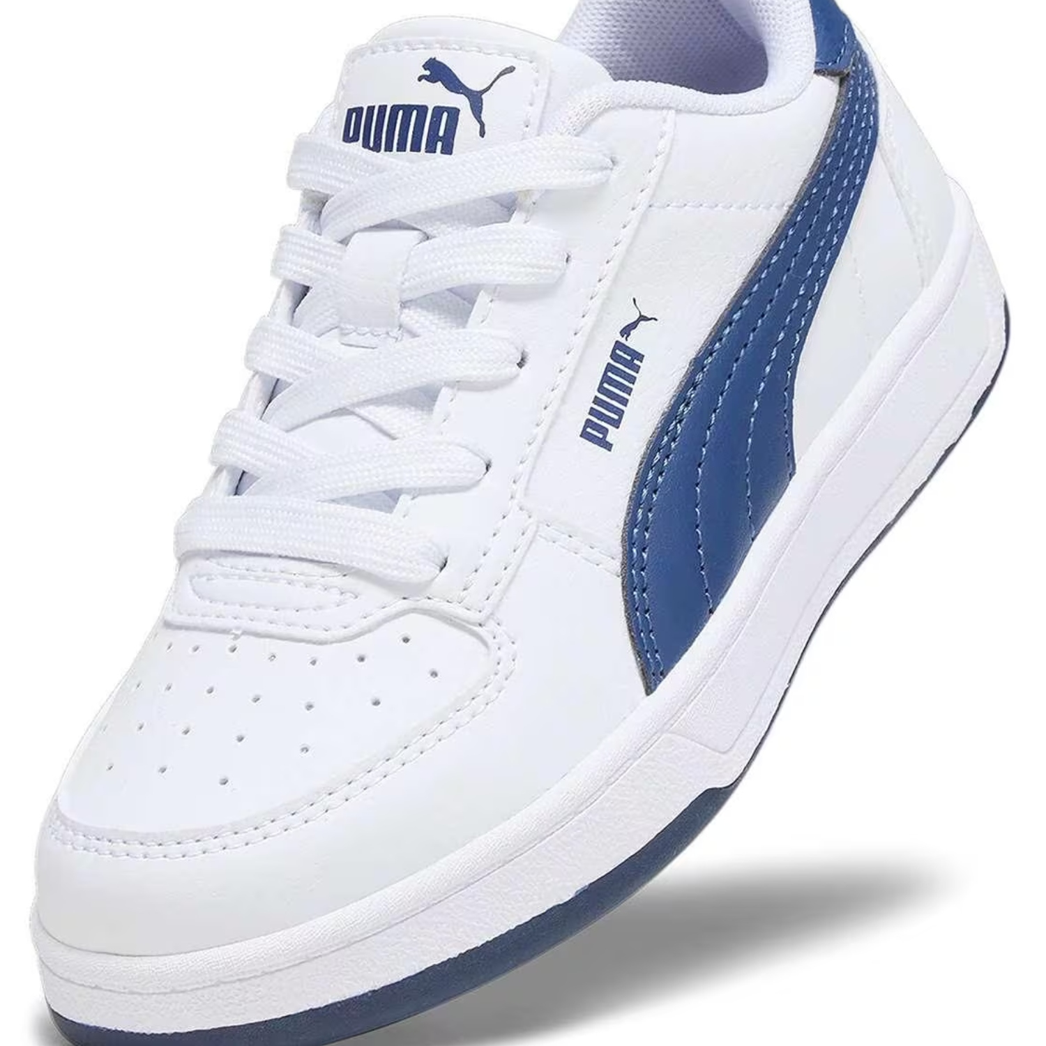 Tenis Casual Puma Caven 2.0 Ps blanco con azul 393838 08 niño