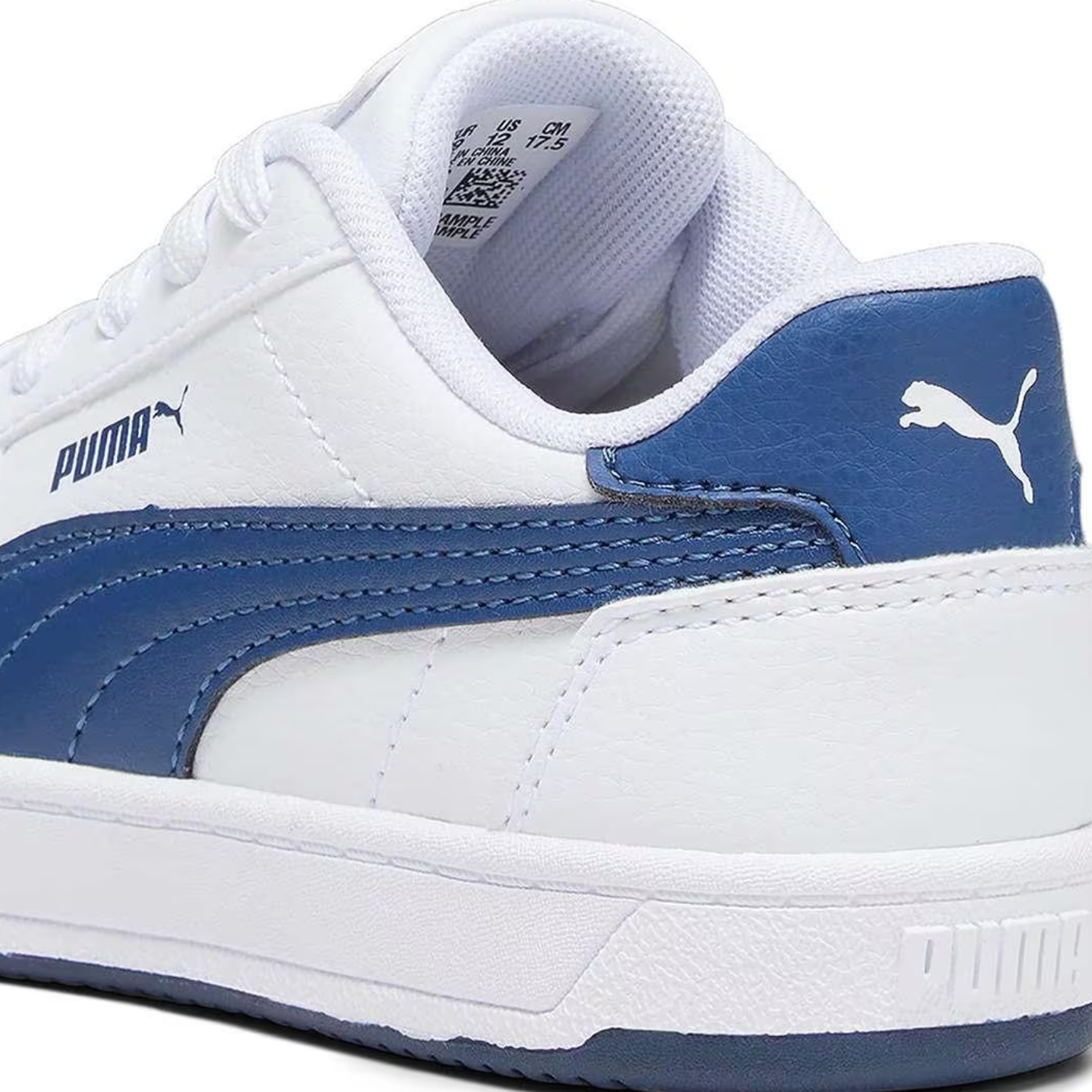 Tenis Casual Puma Caven 2.0 Ps blanco con azul 393838 08 niño
