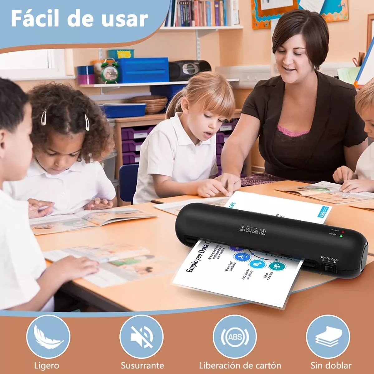 Laminadora Enmicadora Térmica+cortador De Papel+300micas Negro