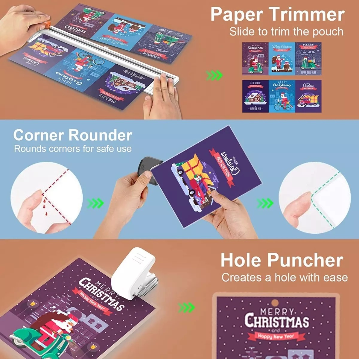 Laminadora Enmicadora Térmica+cortador De Papel+300micas Negro