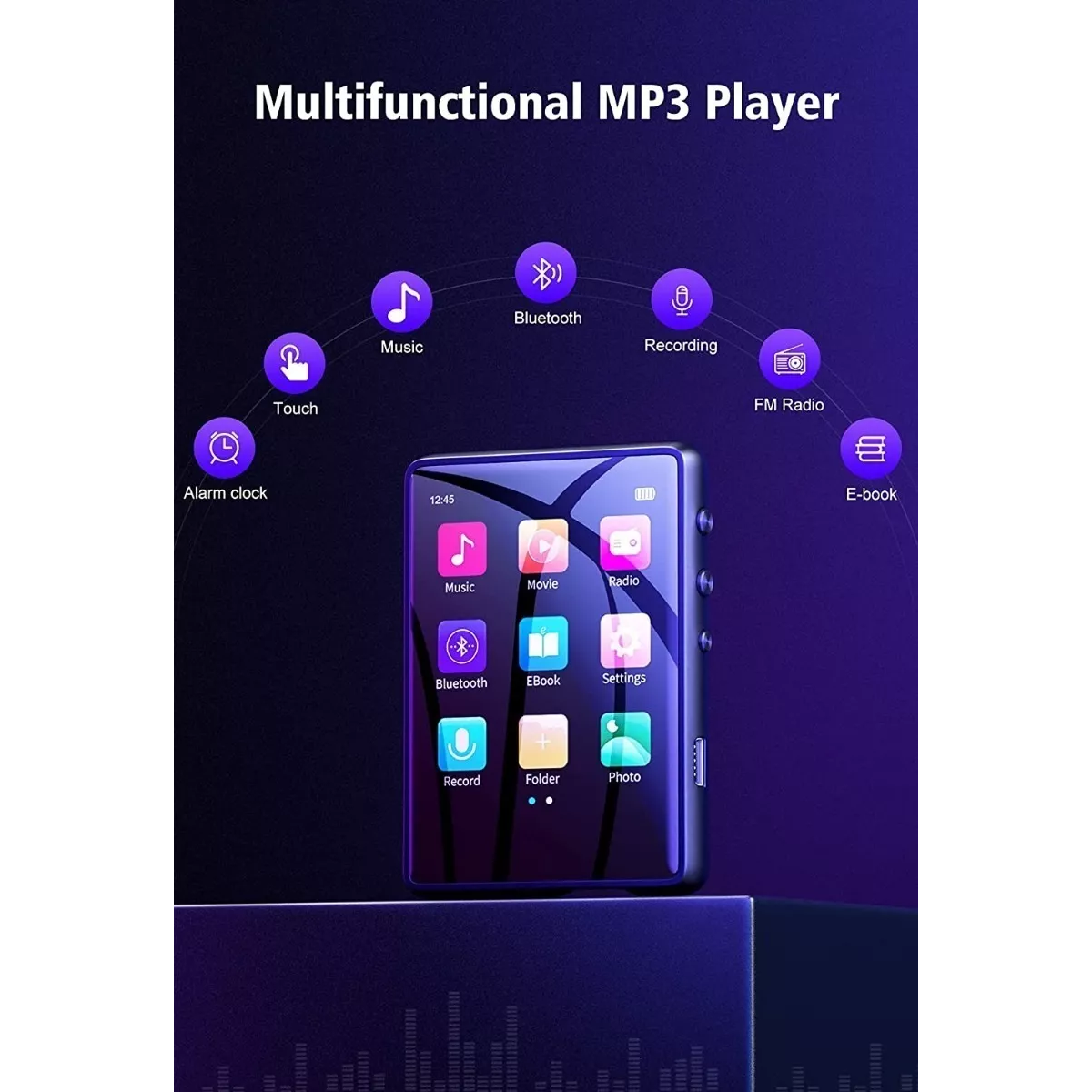 Reproductor De Música Digital Mp3 Mp4 32g Con Pantalla Tácti