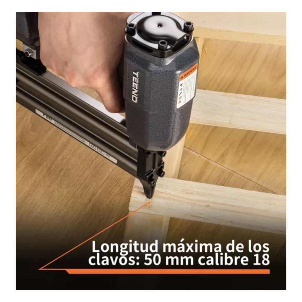 Pistola Clavadora Neutica Teeno Profesional Con 500 clavos, Negro