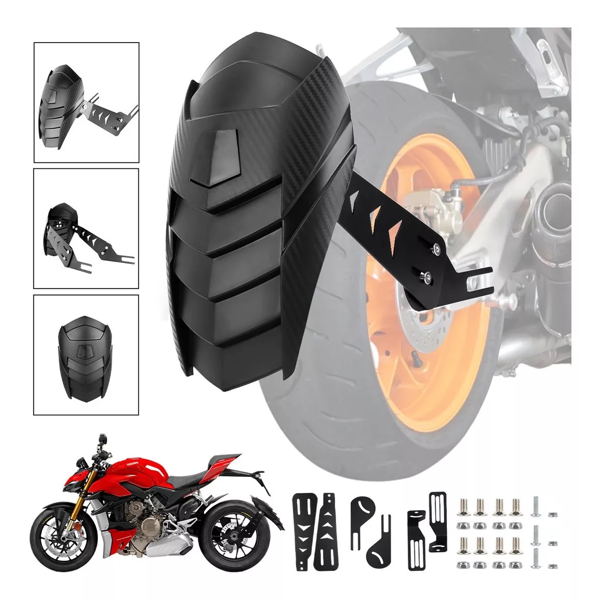 Universal Salpicadera Trasera Para Motos 130-160mm Negro