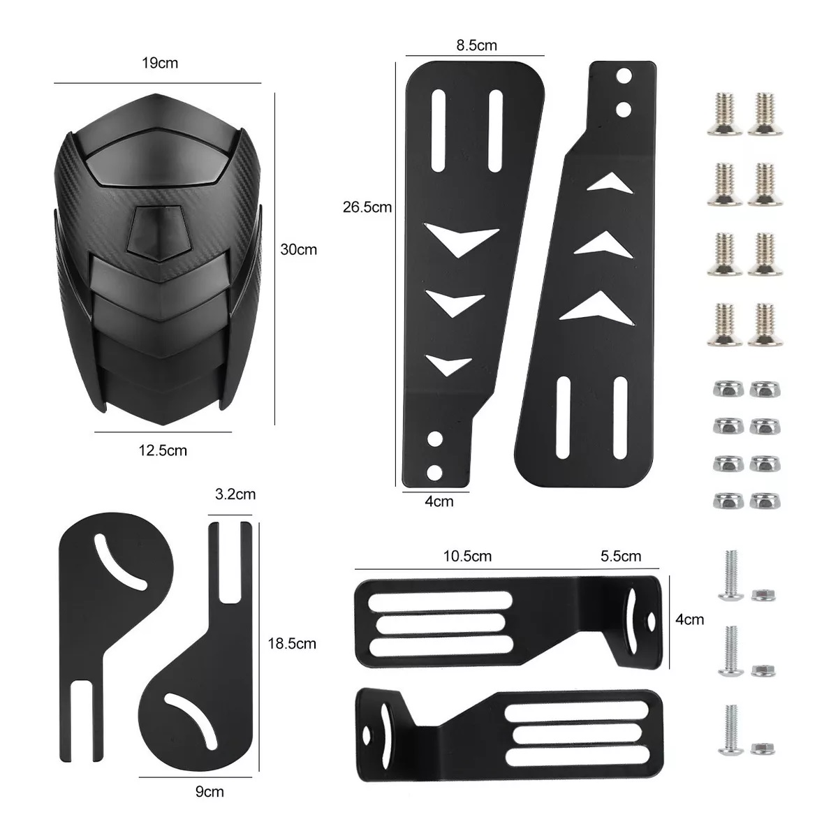 Universal Salpicadera Trasera Para Motos 130-160mm Negro