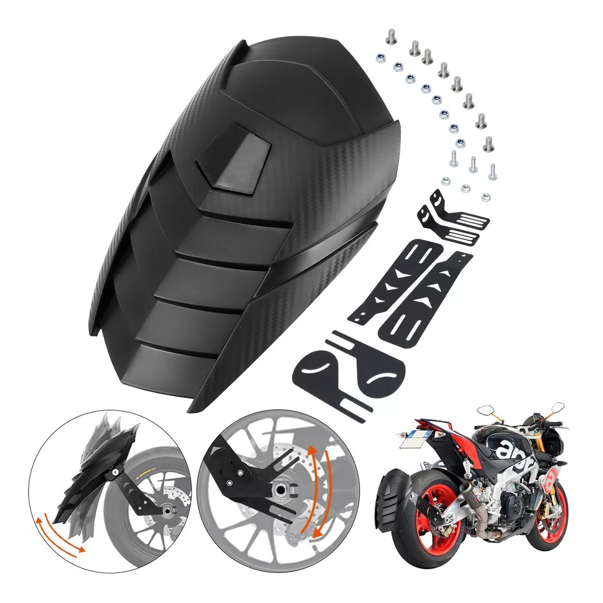 Universal Salpicadera Trasera Para Motos 130-160mm Negro