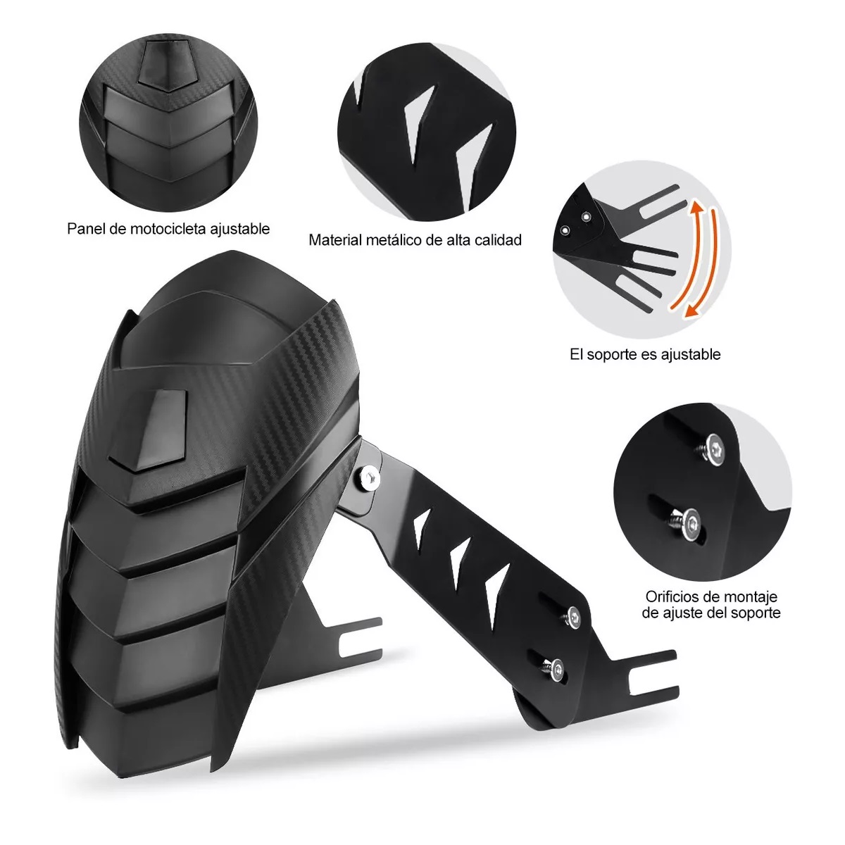 Universal Salpicadera Trasera Para Motos 130-160mm Negro