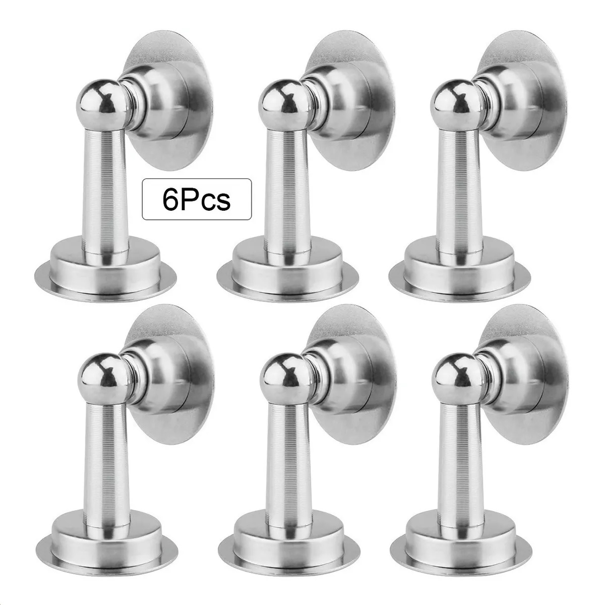 Kit 6 Pcs Tope De Puerta Magnético Succión De Pared