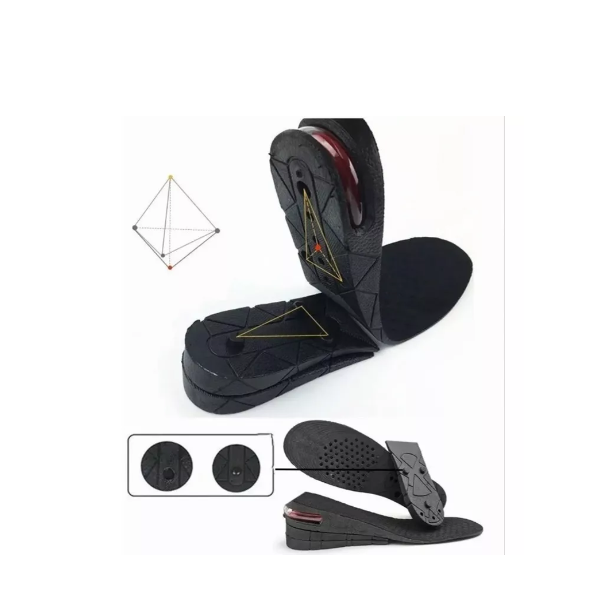 Plantillas Estatura Unisex Aumenta Altura 3cm-7.5 Cm 4 Capas