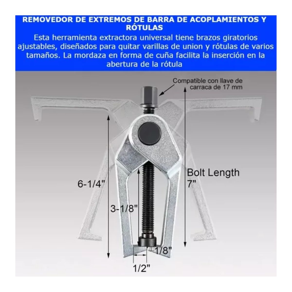 Extractor Rotula Kit Herramienta Suspension Reparacion Auto, Plata/Rojo