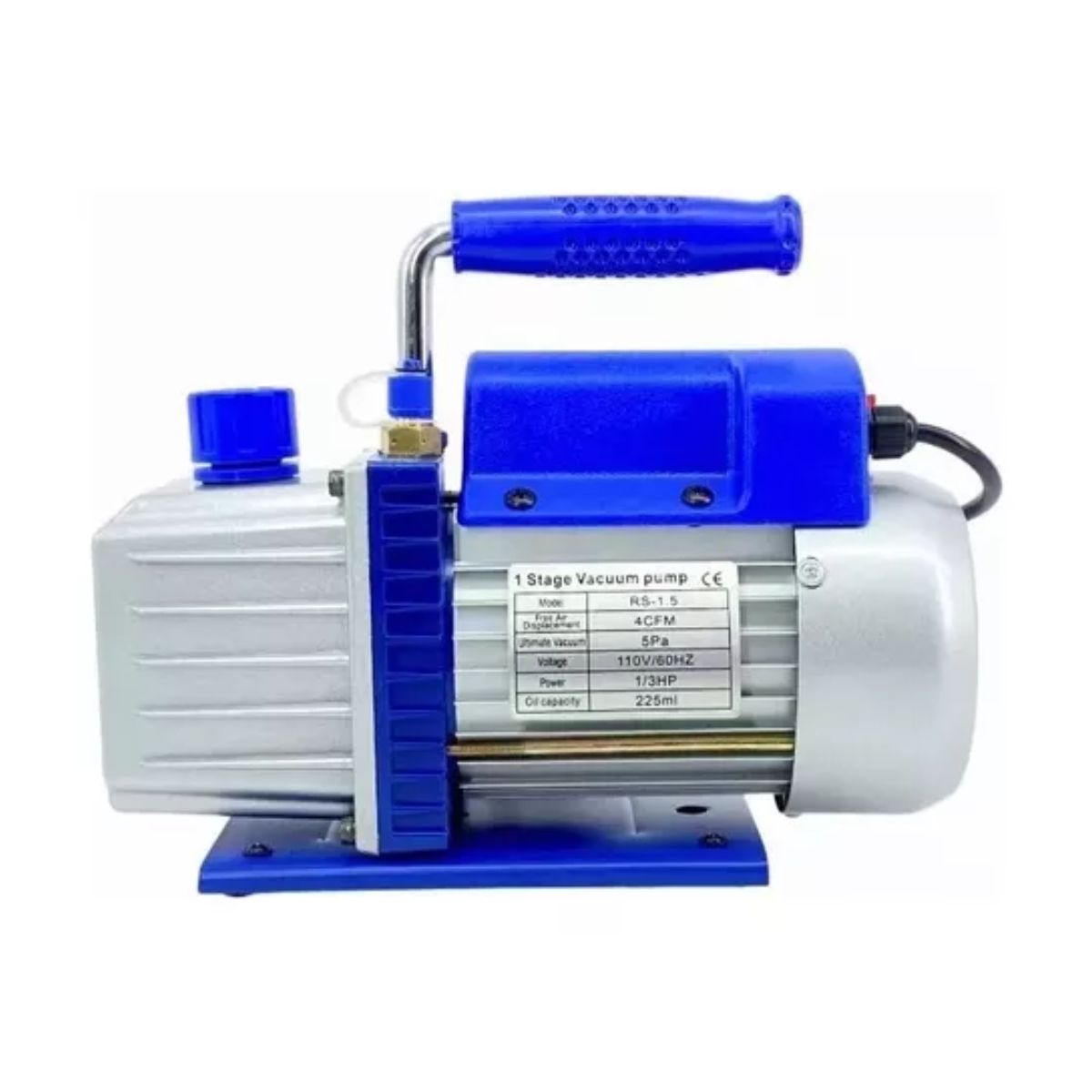 Bomba De Vacío De Paletas Rotativas 4cfm 1/3 Hp 110v Azul/Gris