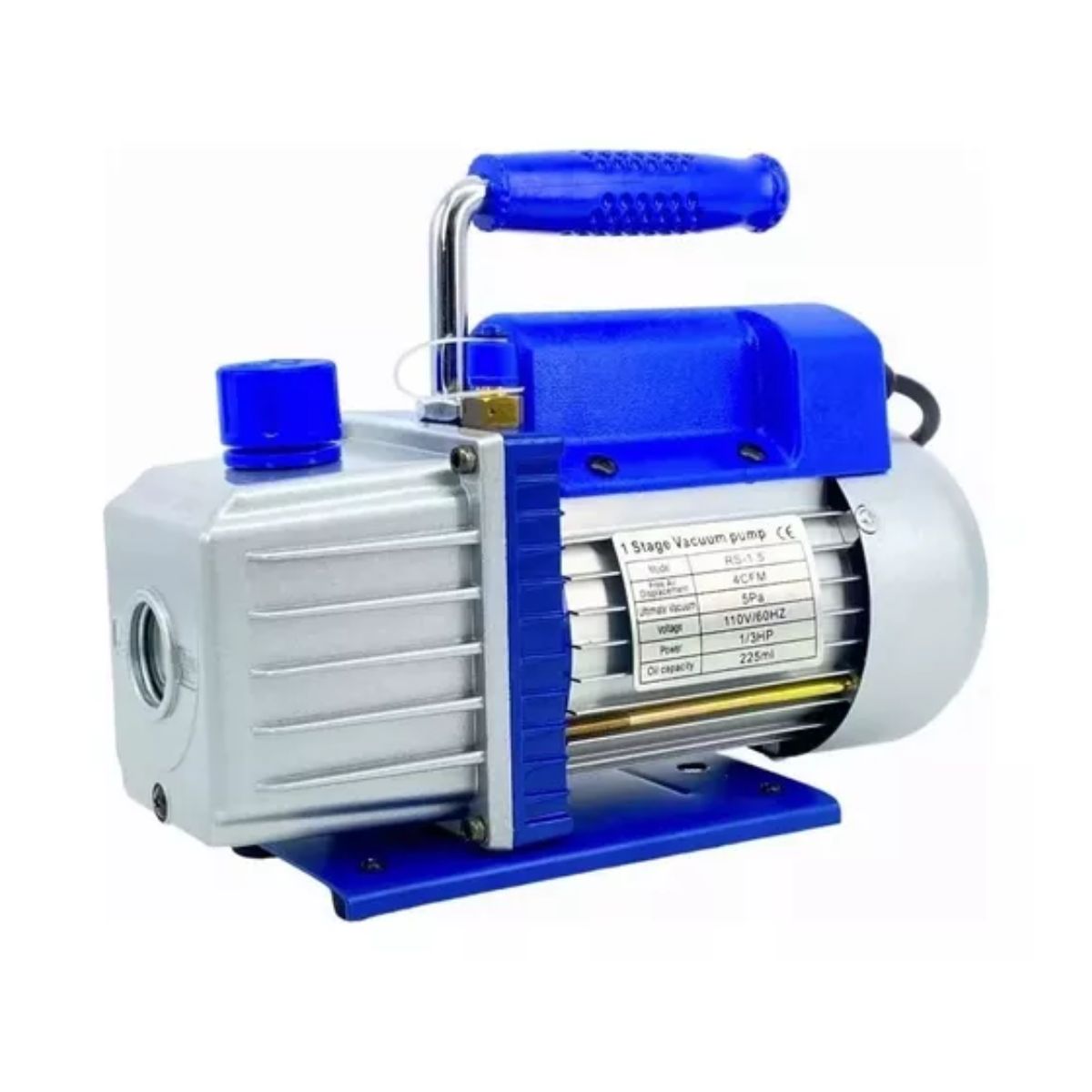 Bomba De Vacío De Paletas Rotativas 4cfm 1/3 Hp 110v Azul/Gris