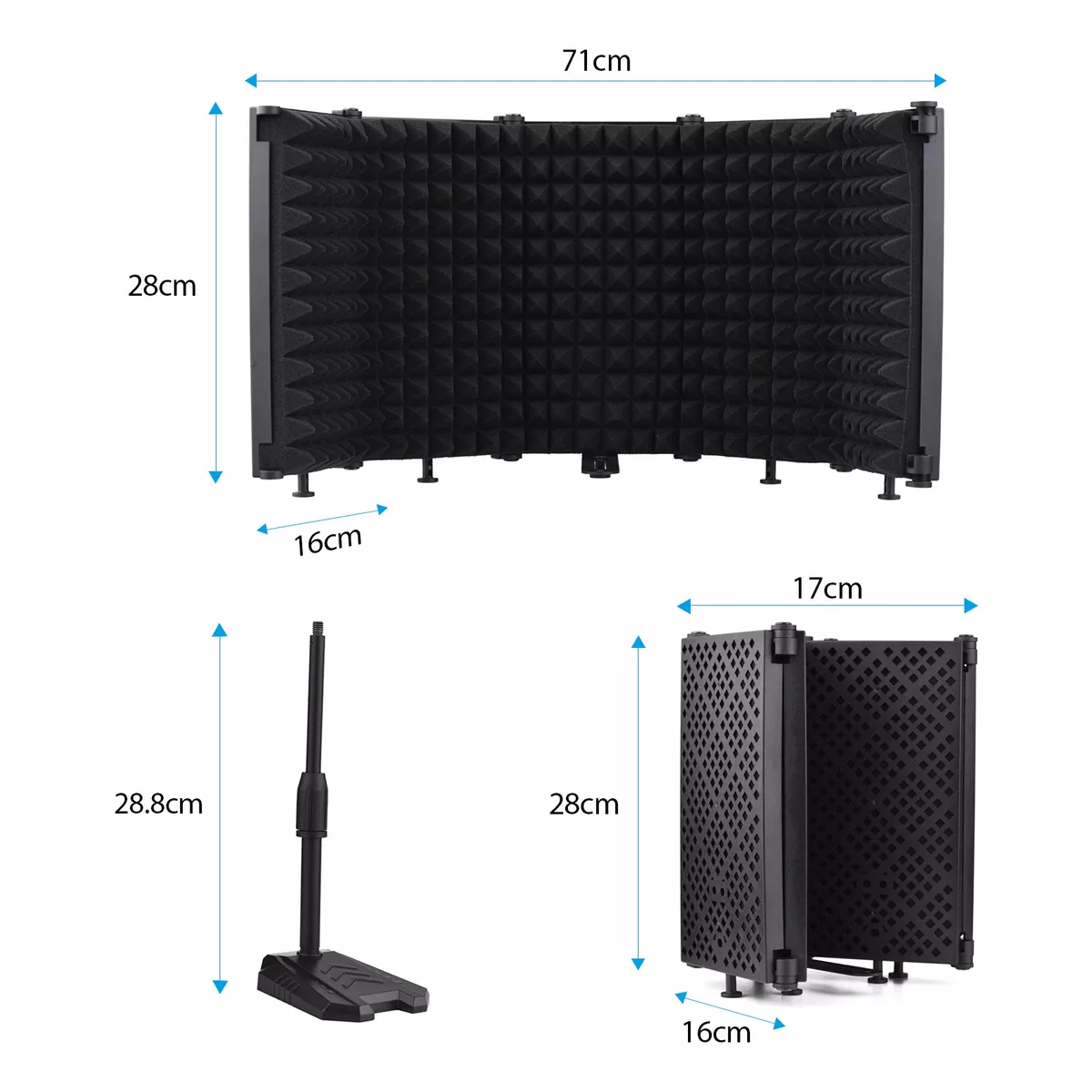 Escudo De Aislamiento De Micrófono Plegable Sonido De Micróf