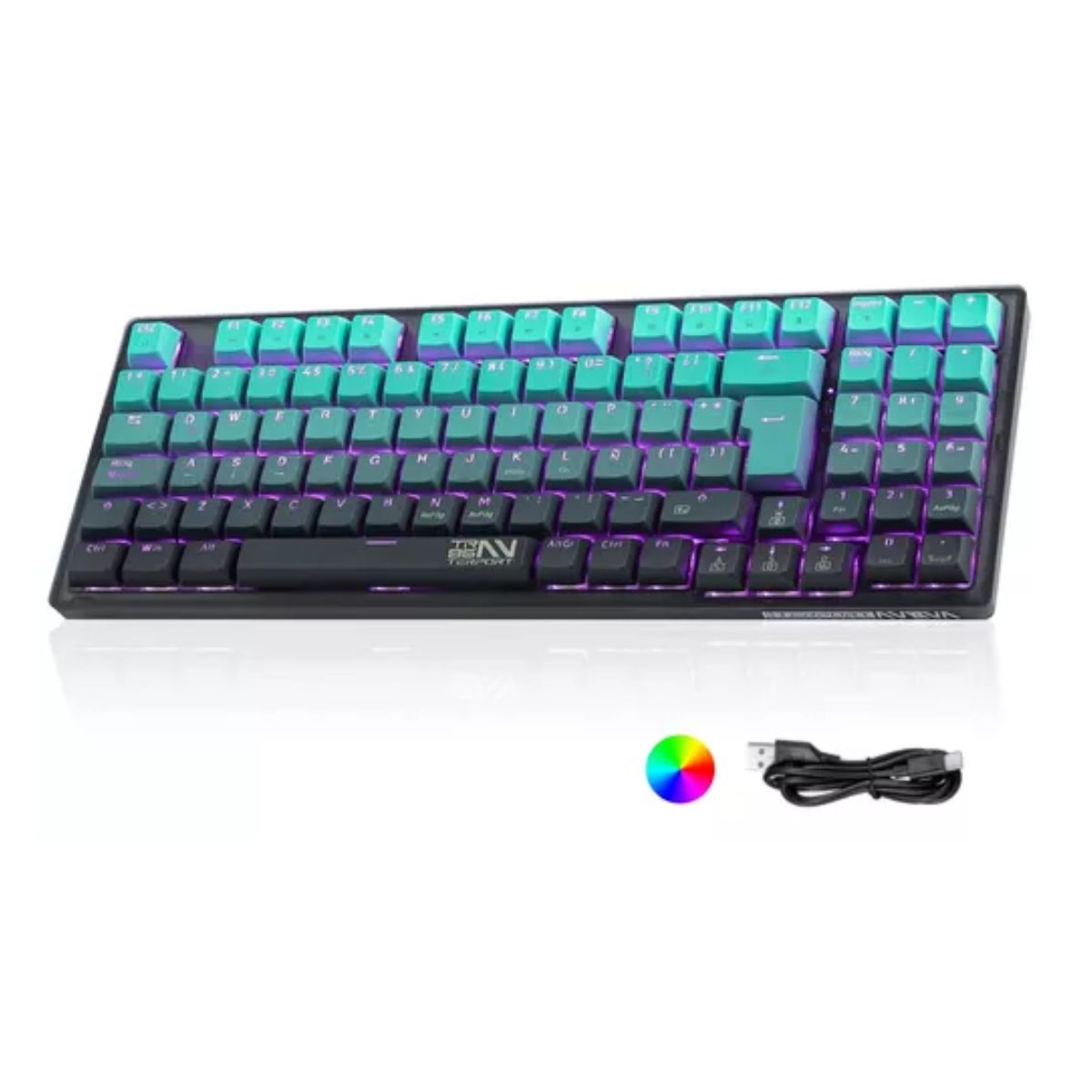Teclado Gamer Mecanico Español Tr95 RGB Alámbrico, Esmeralda