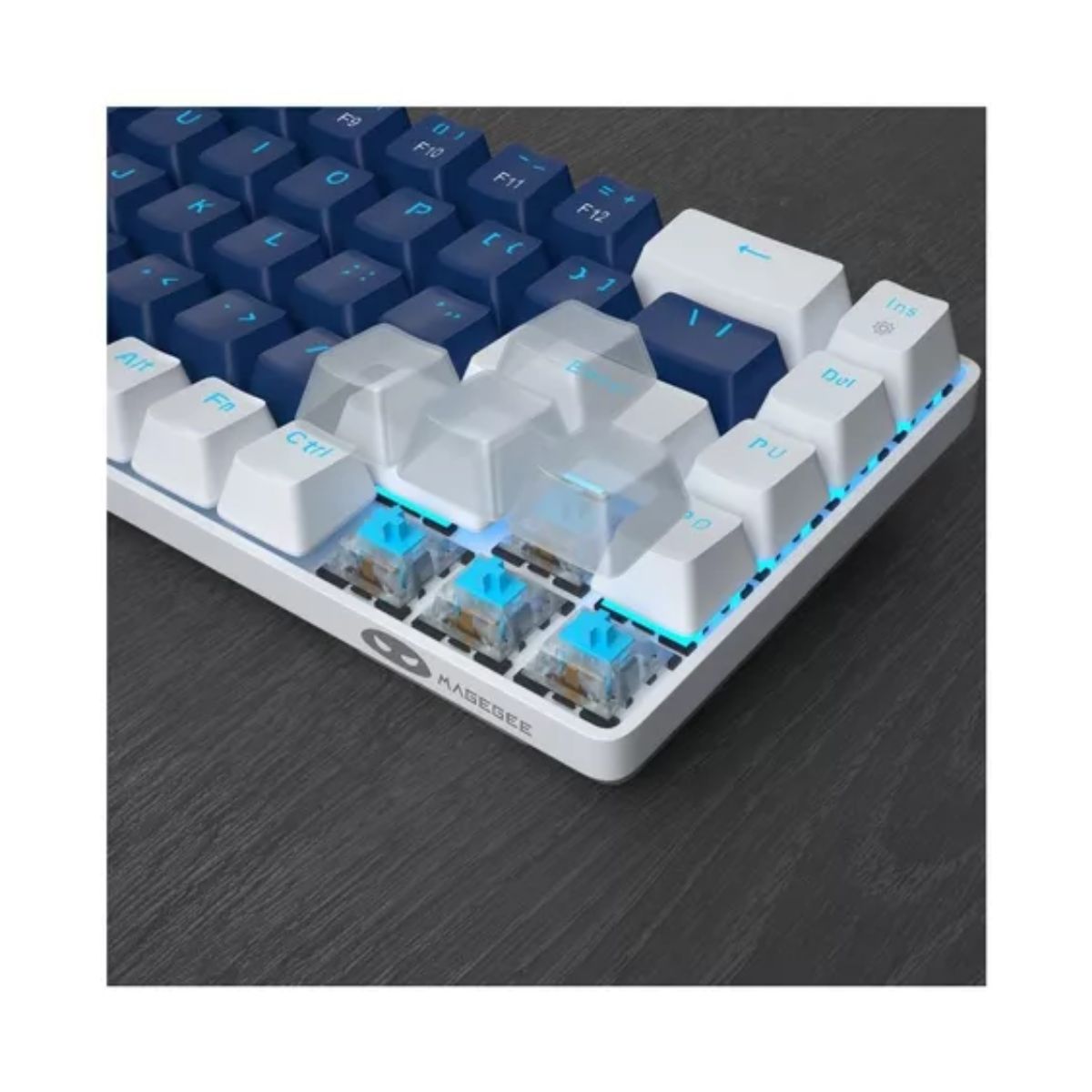 Teclado gamer Blue, Color Azul Blanco