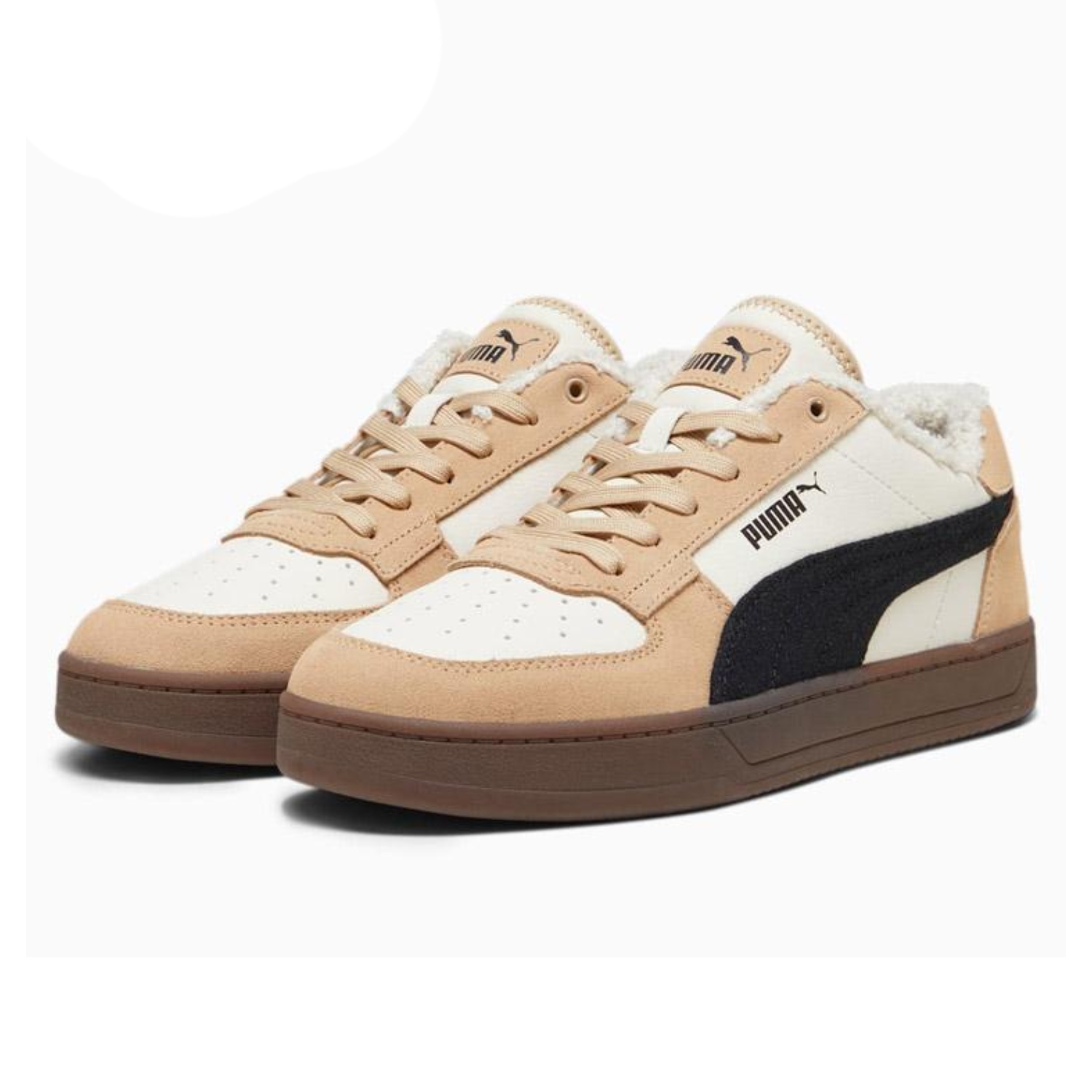 Tenis puma blancos 2025 con suela cafe