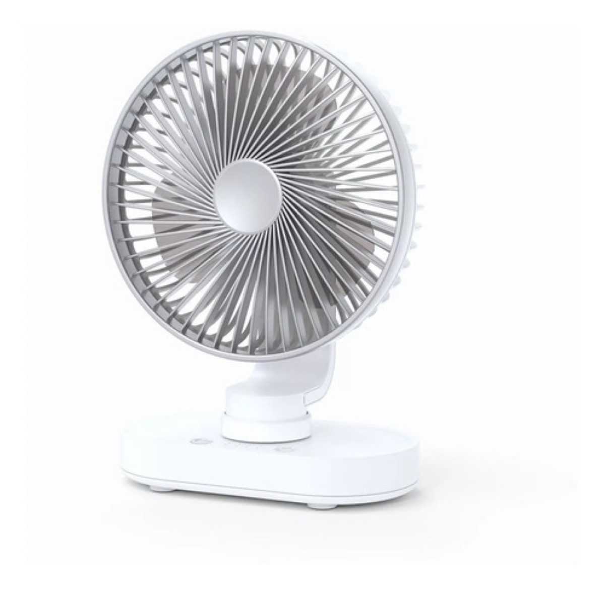Ventilador De Mesa, Portátil, Recargable, De 4 Velocidades Blanco