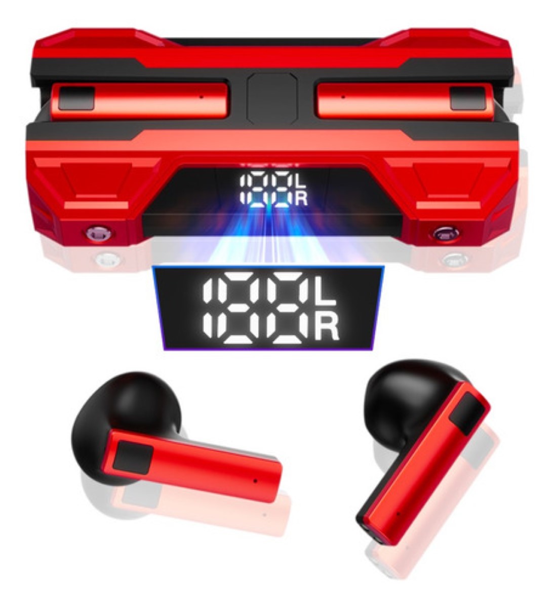 Audifonos Gamer Bluetooth Audifono In Ear Reducción De Ruido Rojo