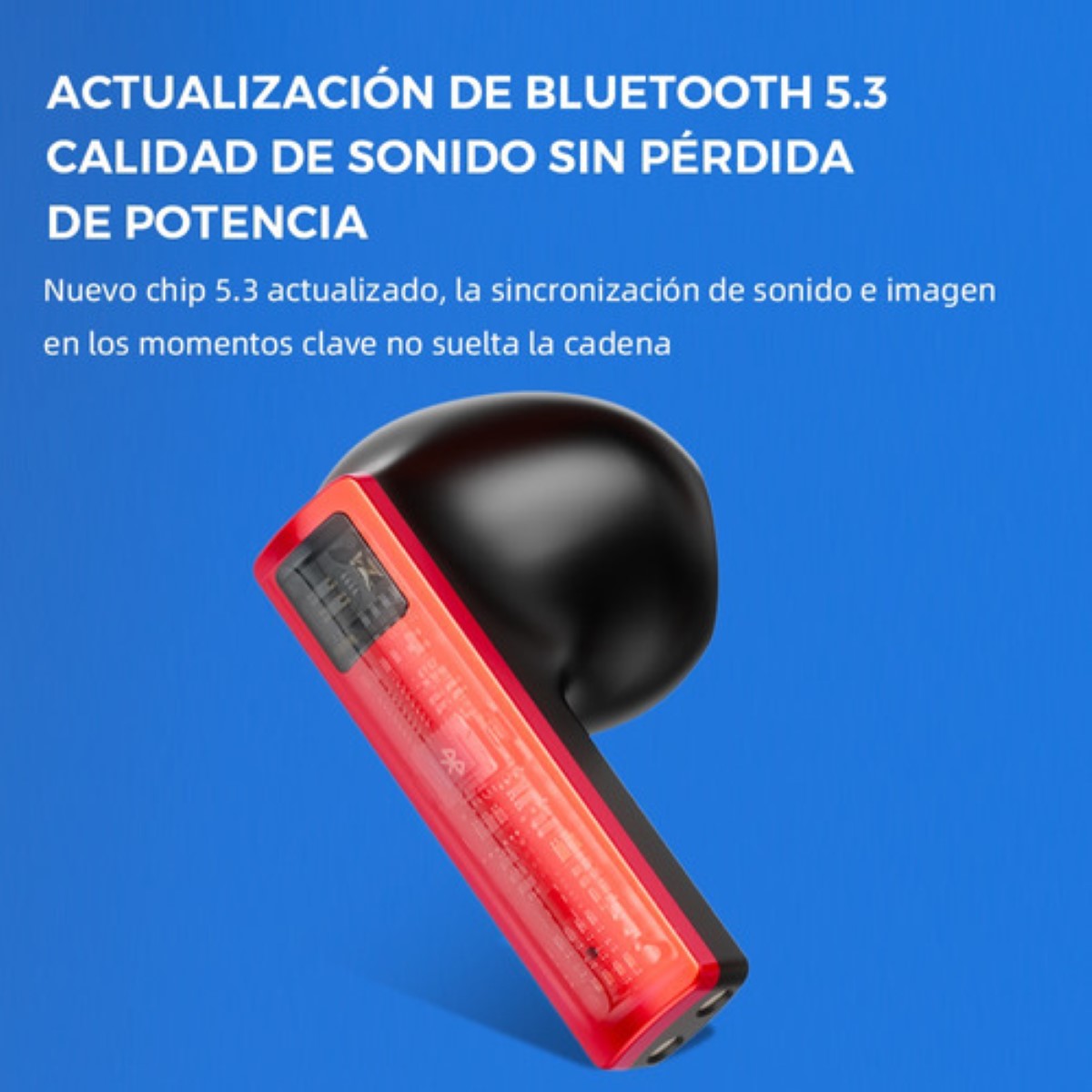 Audifonos Gamer Bluetooth Audifono In Ear Reducción De Ruido Rojo