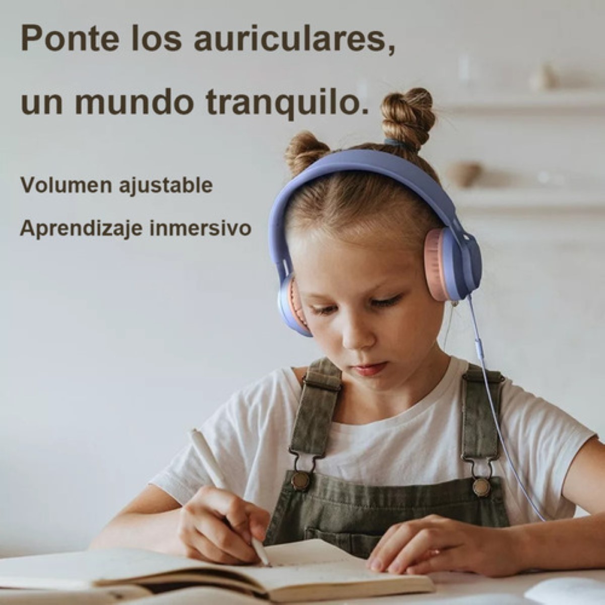 Audifonos Auriculares Con Cable Para Niños Con Micrófono, Violeta