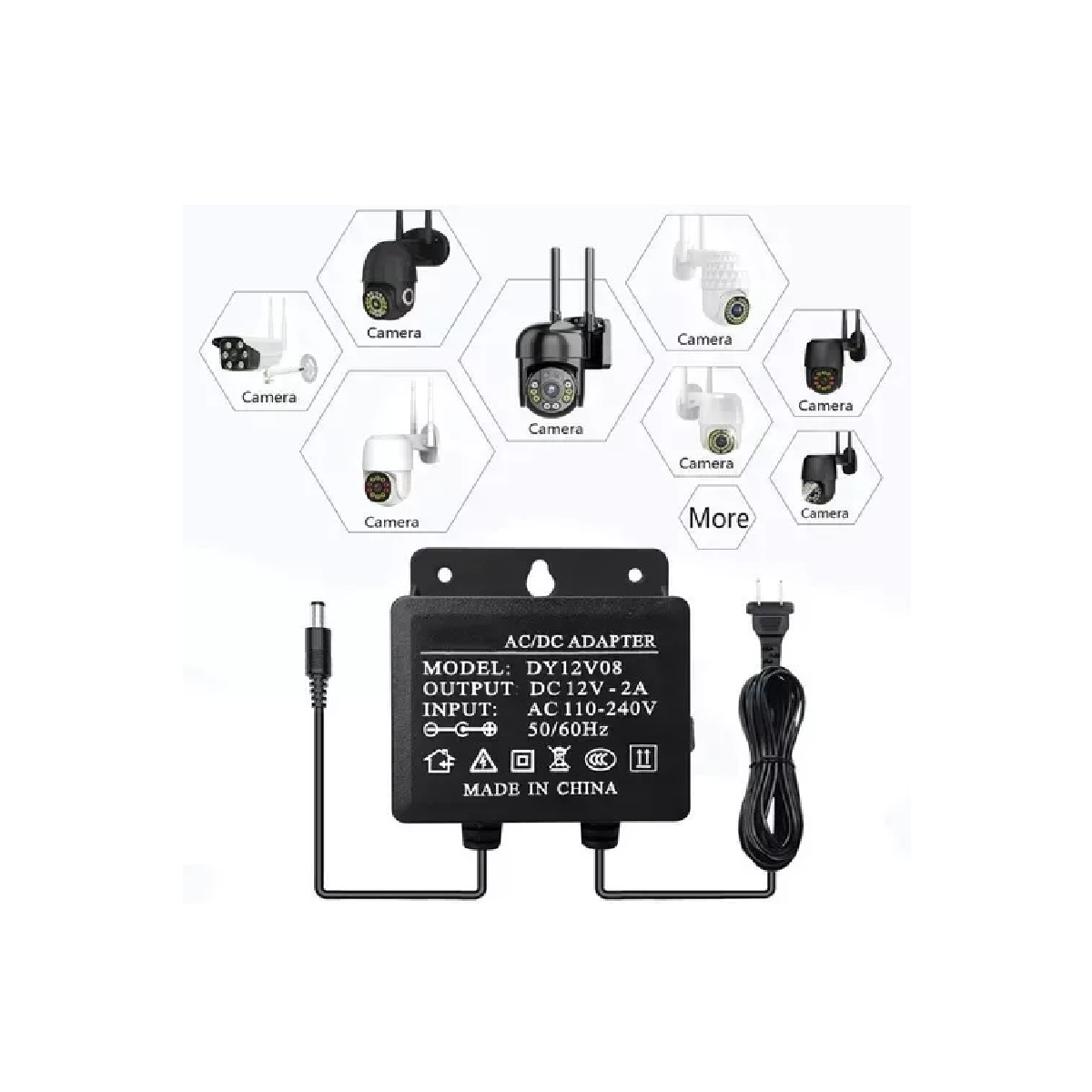Eliminador De Corriente De 12v 2a Power Alimentación Cámara