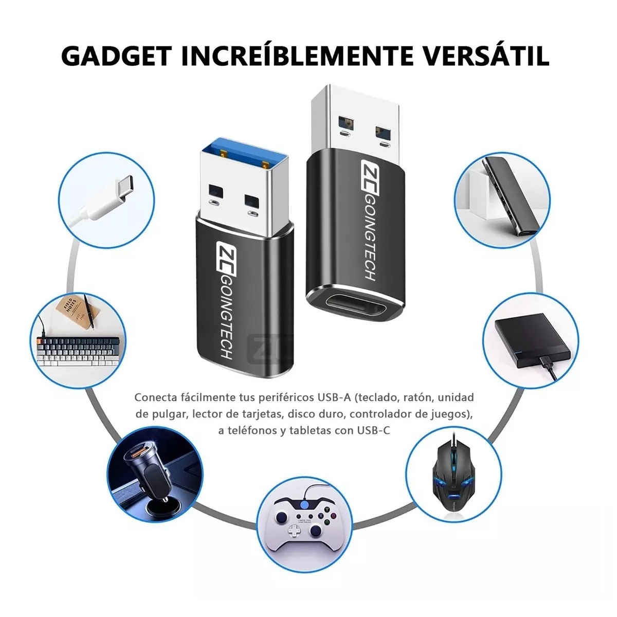Set 4 Piezas Adaptador Otg Usb Tipo C A Usb 3.0 5gbps