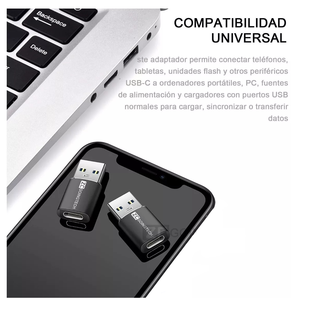 Set 4 Piezas Adaptador Otg Usb Tipo C A Usb 3.0 5gbps