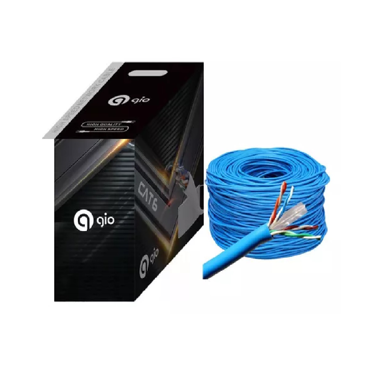 Bobina Cable De Red Utp 305m Cat6 Rj45 Ethernet Azul