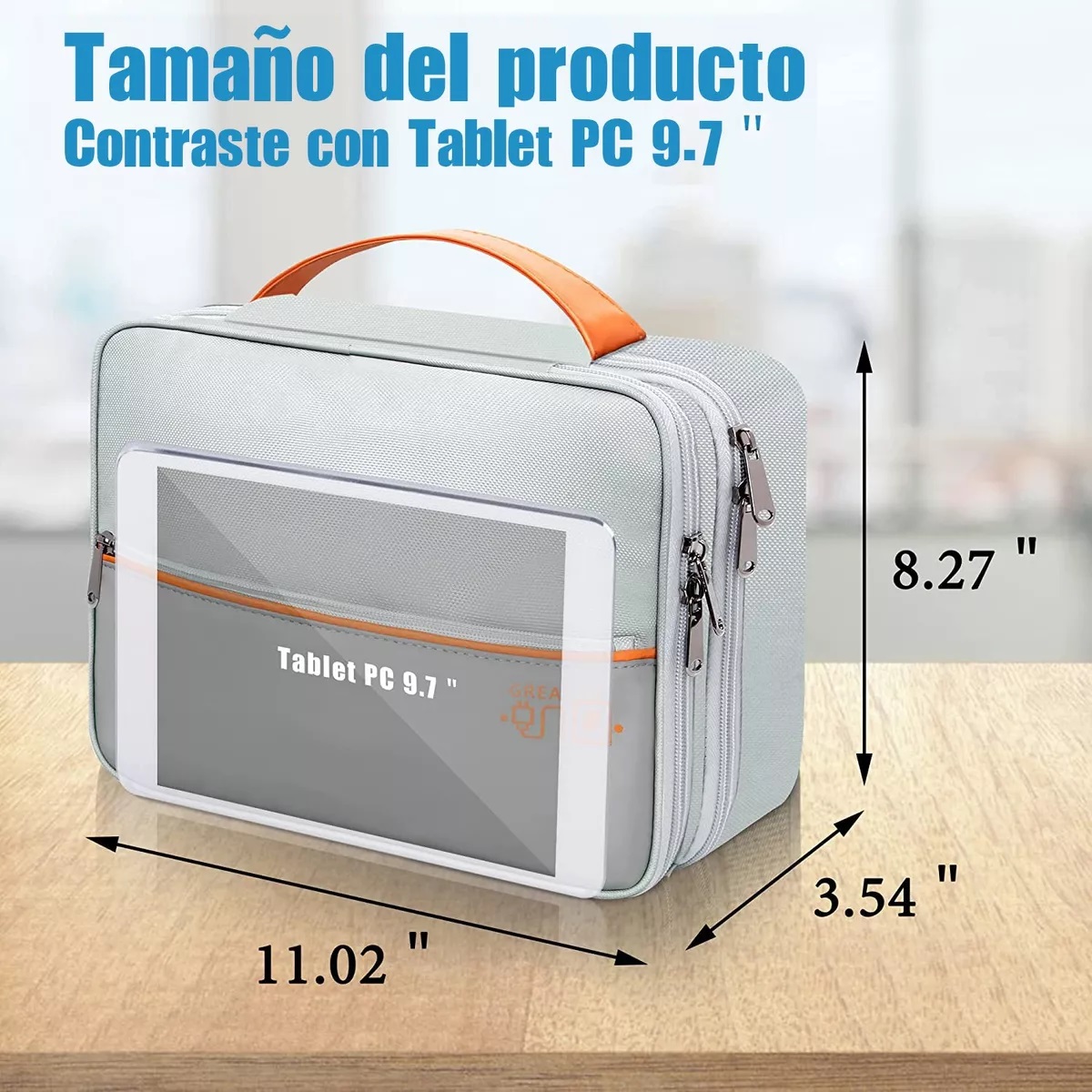 Estuche Organizador De Doble Capa Para Cable Y Cargador Gray