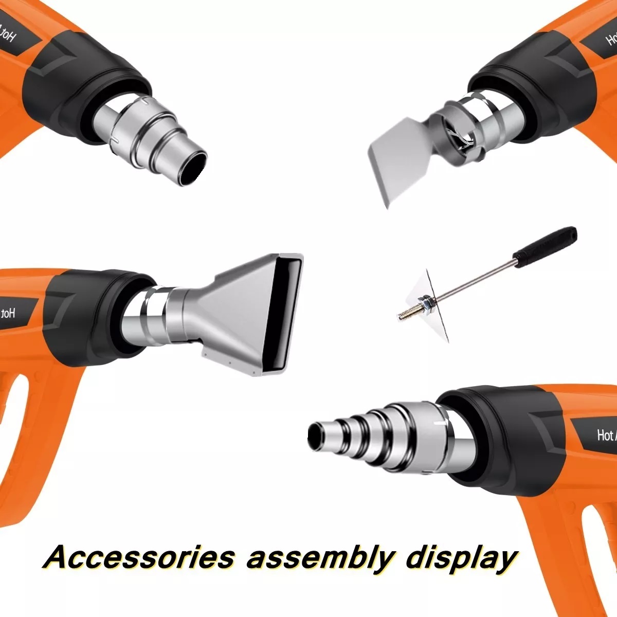 Pistola De Calor 2000w Pistola Calor Temperatura Ajustable Naranja