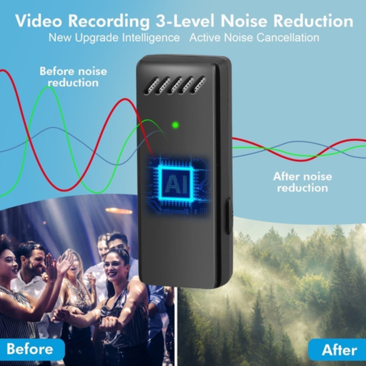 Micrófono Lavalier inalámbrico para iPhone, 2 mini micrófonos de solapa con  audio más claro para grabación de video, entrevista, vlog (negro)